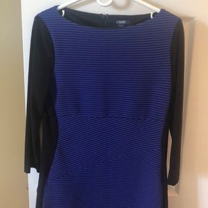 Chaps blue and black dress